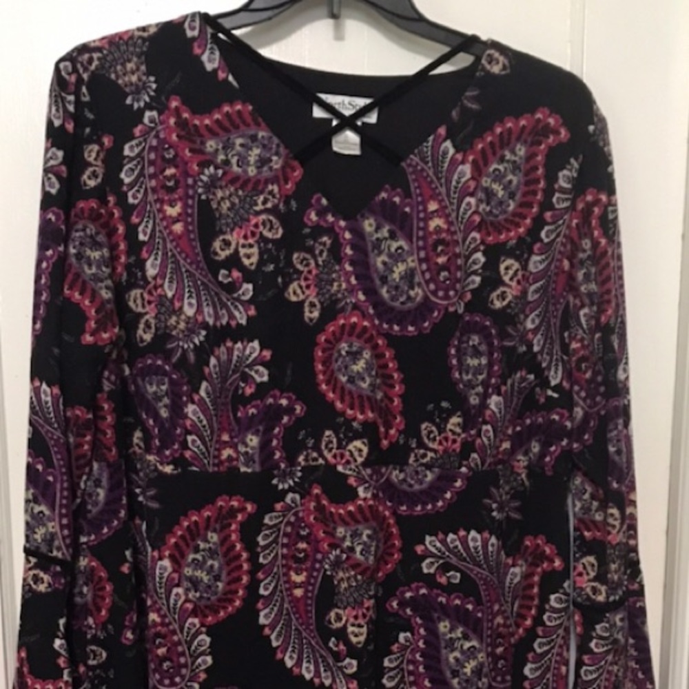 Soft Paisley Print Dress with A-line skirt